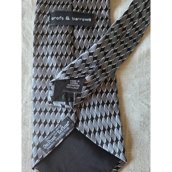 Croft & Barrow Men's Silk Necktie Black/Silver 57 x 4 - Picture 3 of 3